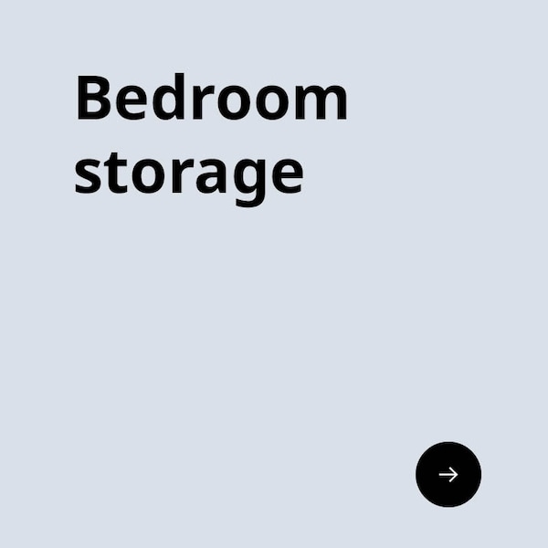 Bedroom storage. 
