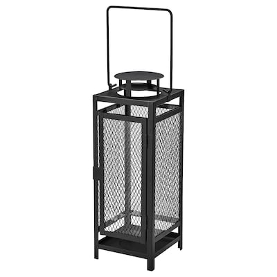 BERGGRAN Lantern for pillar candle, in/outdoor anthracite, 34 cm