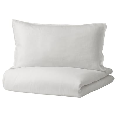 DYTÅG Duvet cover and 2 pillowcases, white, 200x200/50x80 cm