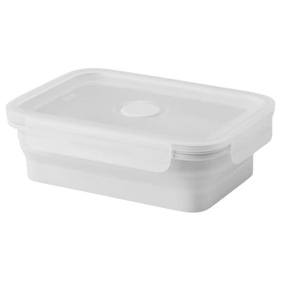 FJÄRMA Food container, collapsible, light grey, 1 l