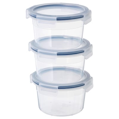 IKEA 365+ Food container with lid, round/plastic, 750 ml