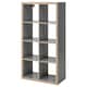 KALLAX Shelving unit, grey/wood effect, 77x147 cm