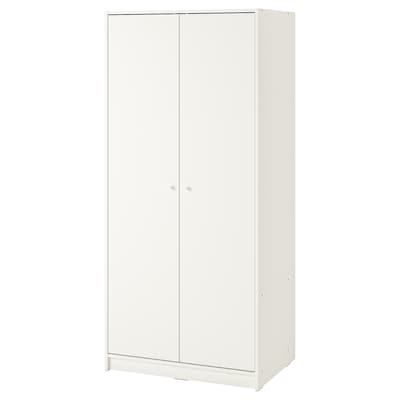 KLEPPSTAD Wardrobe with 2 doors, white, 79x176 cm