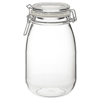 KORKEN Jar with lid, clear glass, 1.8 l