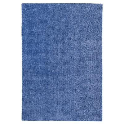 LANGSTED Rug, low pile, dark blue, 133x195 cm