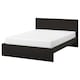 MALM Bed frame, high, black-brown/Luröy, 180x200 cm