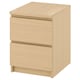 MALM Chest of 2 drawers, white stained oak veneer, 40x55 cm