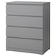 MALM Chest of 4 drawers, grey stained, 80x100 cm