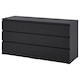 MALM Chest of 6 drawers, black-brown, 160x78 cm