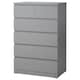 MALM Chest of 6 drawers, grey stained, 80x123 cm