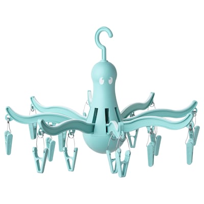 PRESSA Hanging dryer 16 clothes pegs, turquoise