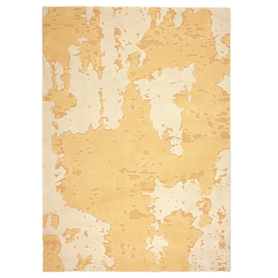RINGKLOCKA Rug, low pile, yellow/off-white, 160x230 cm