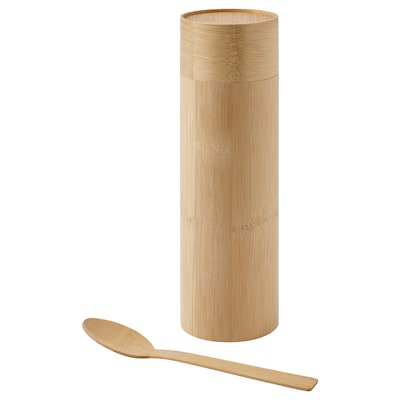 RÖDMULLE Coffee/tea tin, with spoon bamboo veneer, 22 cm
