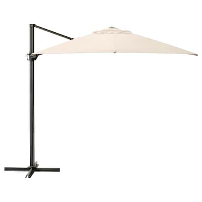 SEGLARÖ Parasol, hanging, beige/tilting, 330x240 cm