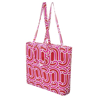 SÖTRÖNN Carrier bag, pink/red, 45x36 cm