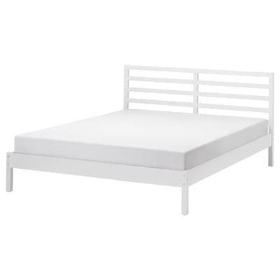 TARVA Bed frame, white stained/Luröy, Standard Double