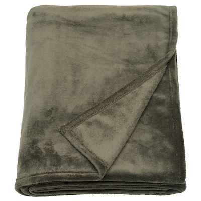 TRATTVIVA Bedspread, dark grey-green, 150x250 cm