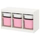 TROFAST Storage combination with boxes, white white/pink, 99x44x56 cm