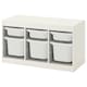 TROFAST Storage combination with boxes, white/white, 99x44x56 cm
