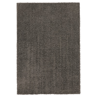 VINDEBÄK Rug, high pile, grey-brown, 133x195 cm